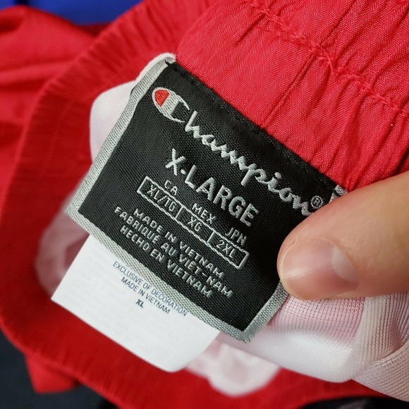 Champion Life Nylon Warm Up Pants In Red  Blue White - Picture 8 of 11